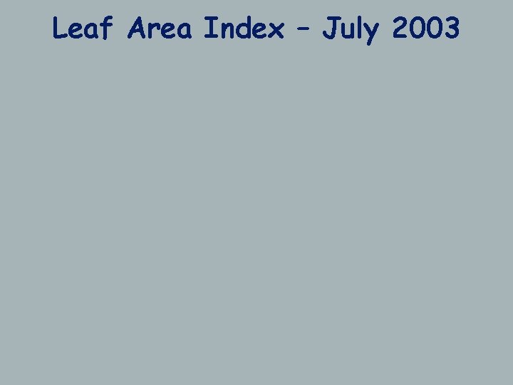 Leaf Area Index – July 2003 