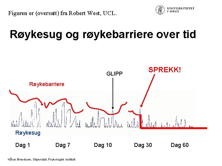 Figuren er (oversatt) fra Robert West, UCL. Røykesug og røykebarriere over tid GLIPP SPREKK!