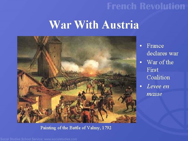 War With Austria • France declares war • War of the First Coalition •