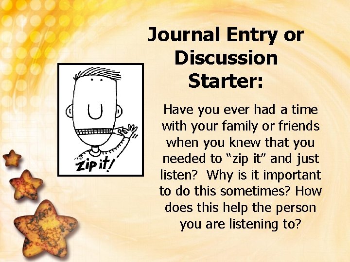 Journal Entry or Discussion Starter: Have you ever had a time with your family