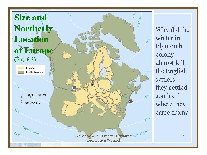 Size and Northerly Location of Europe Why did the winter in Plymouth colony almost