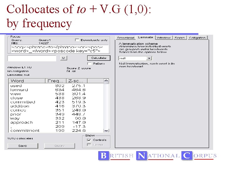 Collocates of to + V. G (1, 0): by frequency 