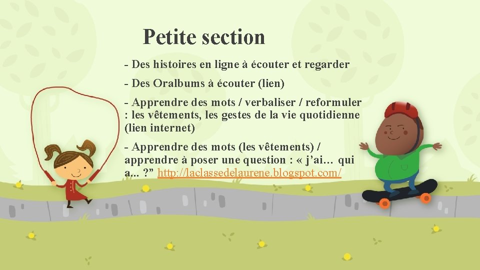 Petite section - Des histoires en ligne à écouter et regarder - Des Oralbums