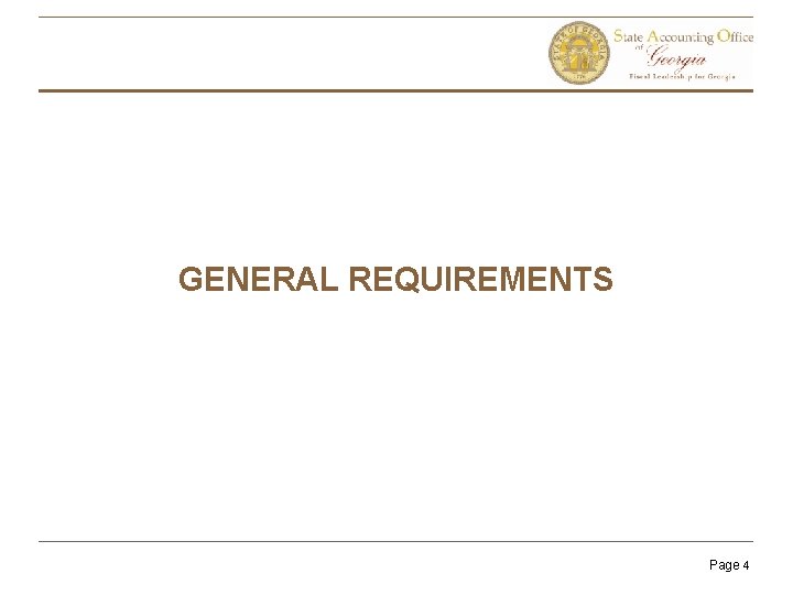 GENERAL REQUIREMENTS Page 4 