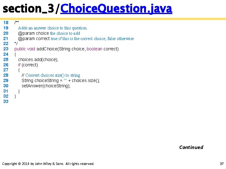 section_3/Choice. Question. java 18 19 20 21 22 23 24 25 26 27 28