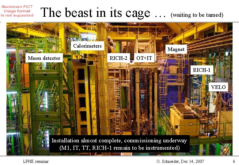 The beast in its cage … (waiting to be tamed) Calorimeters Muon detector Magnet