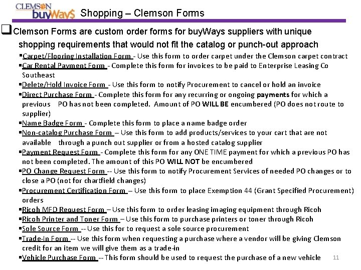 Shopping – Clemson Forms are custom order forms for buy. Ways suppliers with unique