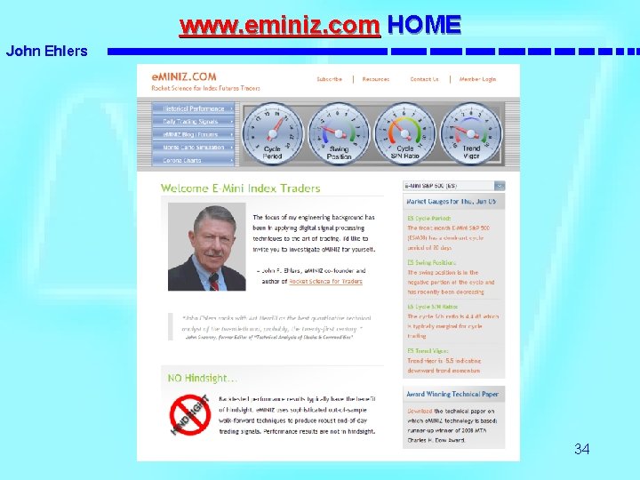 www. eminiz. com HOME John Ehlers 34 