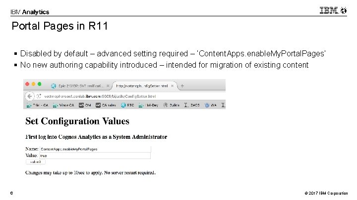 Portal Pages in R 11 § Disabled by default – advanced setting required –