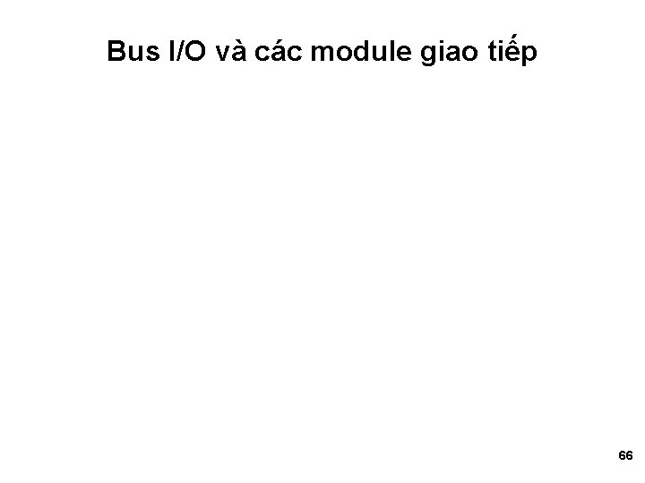 Bus I/O và các module giao tiếp 66 