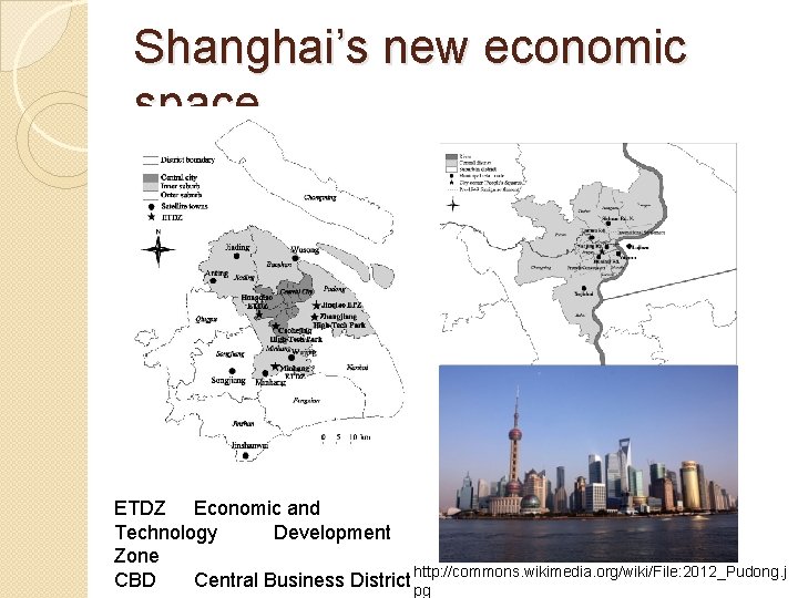 Shanghai’s new economic space ETDZ Economic and Technology Development Zone CBD Central Business District