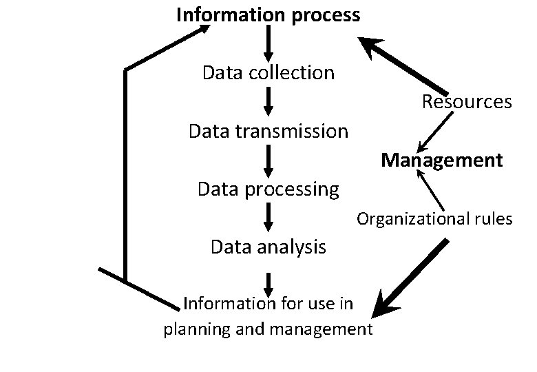 Information process Data collection Resources Data transmission Management Data processing Organizational rules Data analysis