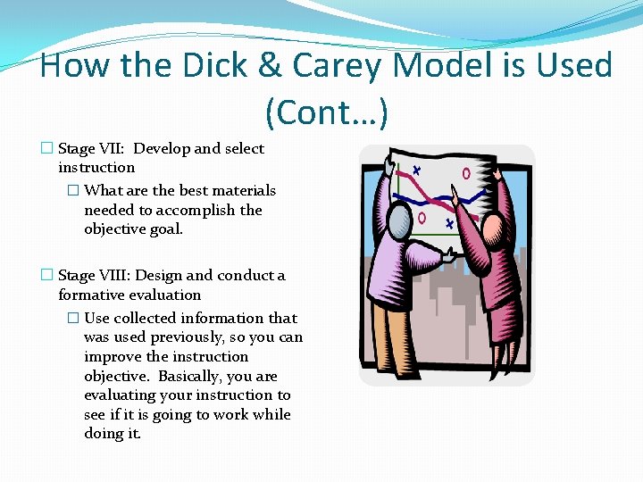 How the Dick & Carey Model is Used (Cont…) � Stage VII: Develop and