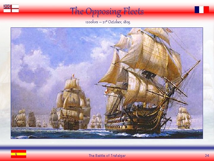 The Opposing Fleets 1200 hrs – 21 st October, 1805 The Battle of Trafalgar