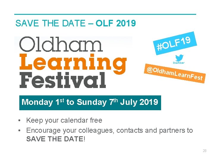 SAVE THE DATE – OLF 2019 9 1 F L #O @Oldh am. Lea