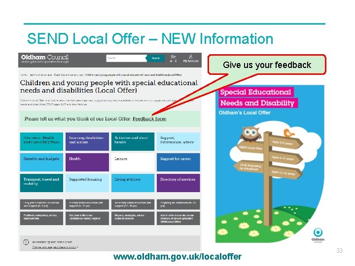 SEND Local Offer – NEW Information Give us your feedback www. oldham. gov. uk/localoffer