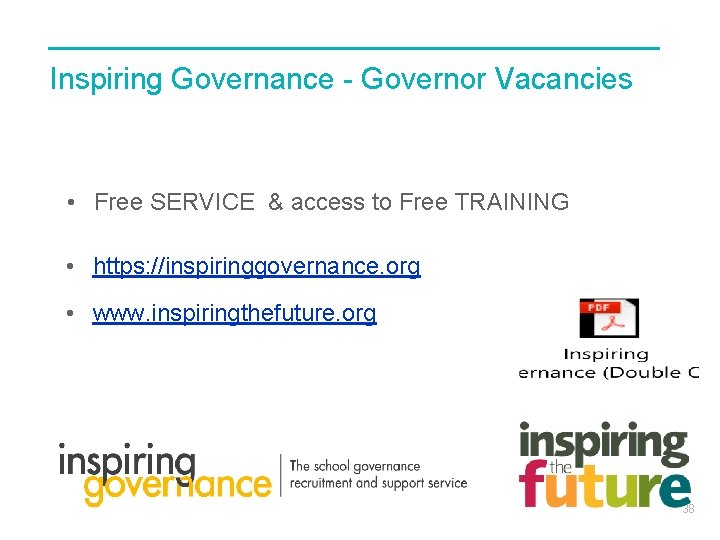 Inspiring Governance - Governor Vacancies • Free SERVICE & access to Free TRAINING •