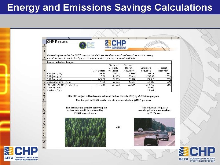 Energy and Emissions Savings Calculations 