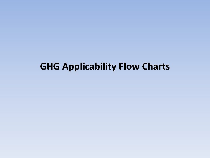 GHG Applicability Flow Charts 