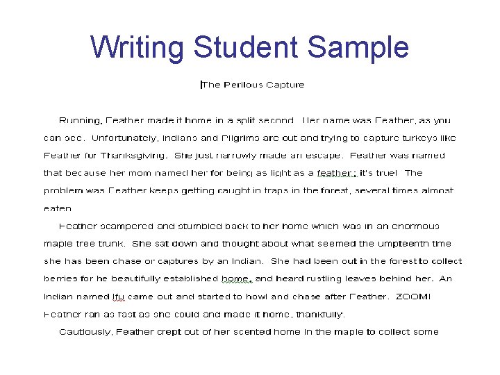 Writing Student Sample 