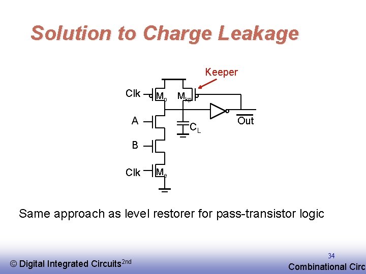 Solution to Charge Leakage Keeper Clk Mp A Mkp CL Out B Clk Me