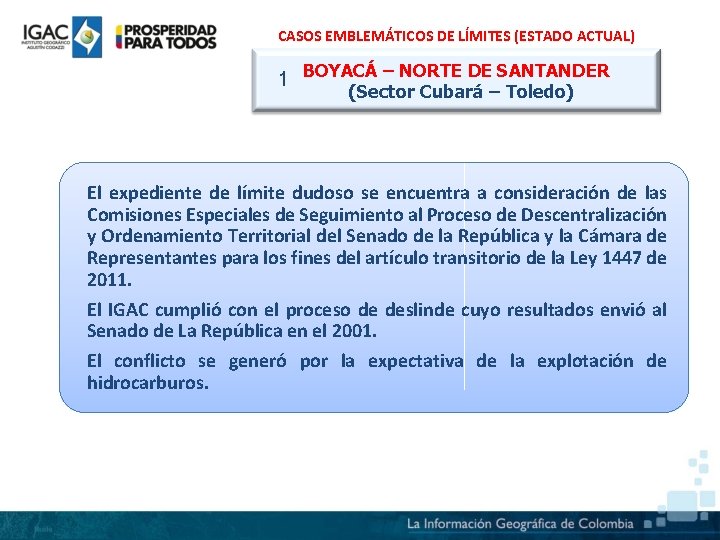 CASOS EMBLEMÁTICOS DE LÍMITES (ESTADO ACTUAL) 1 BOYACÁ – NORTE DE SANTANDER (Sector Cubará