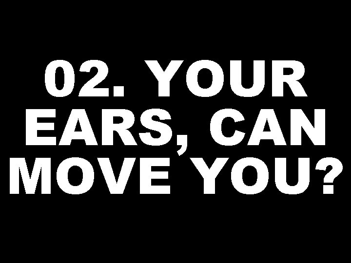 02. YOUR EARS, CAN MOVE YOU? 