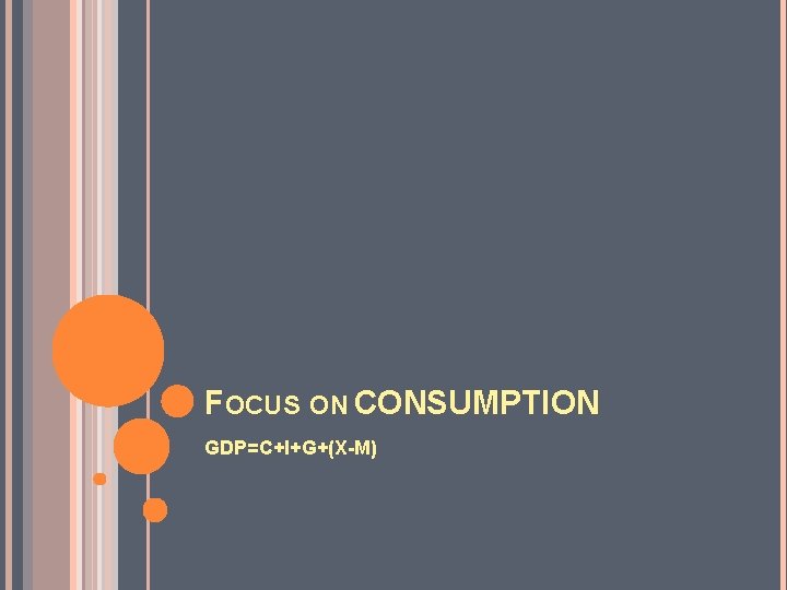 FOCUS ON CONSUMPTION GDP=C+I+G+(X-M) 