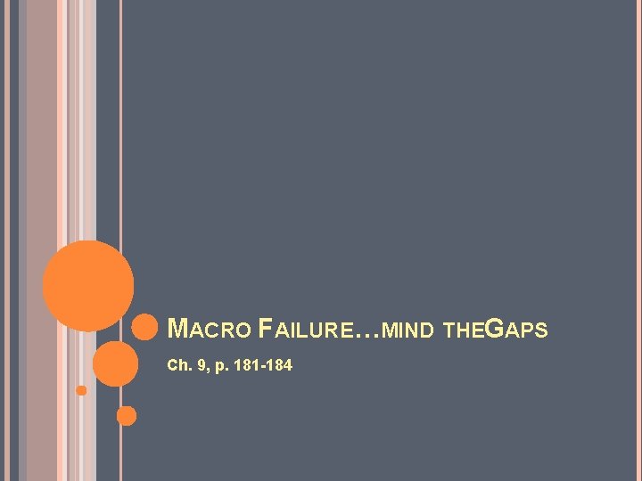 MACRO FAILURE…MIND THEGAPS Ch. 9, p. 181 -184 