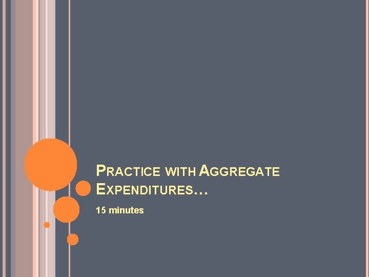 PRACTICE WITH AGGREGATE EXPENDITURES… 15 minutes 