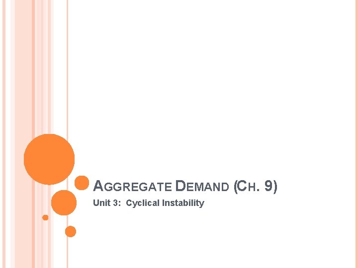 AGGREGATE DEMAND (CH. 9) Unit 3: Cyclical Instability 