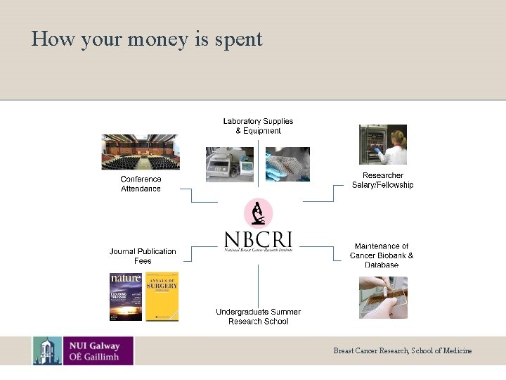 How your money is spent Breast Cancer Research, School of Medicine 