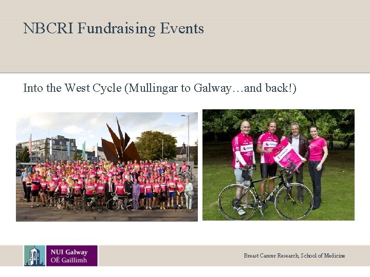 NBCRI Fundraising Events Into the West Cycle (Mullingar to Galway…and back!) Breast Cancer Research,