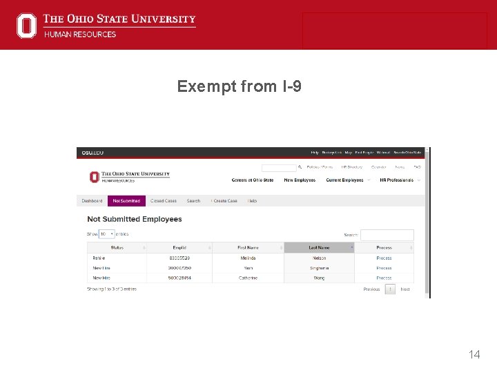 Exempt from I-9 14 