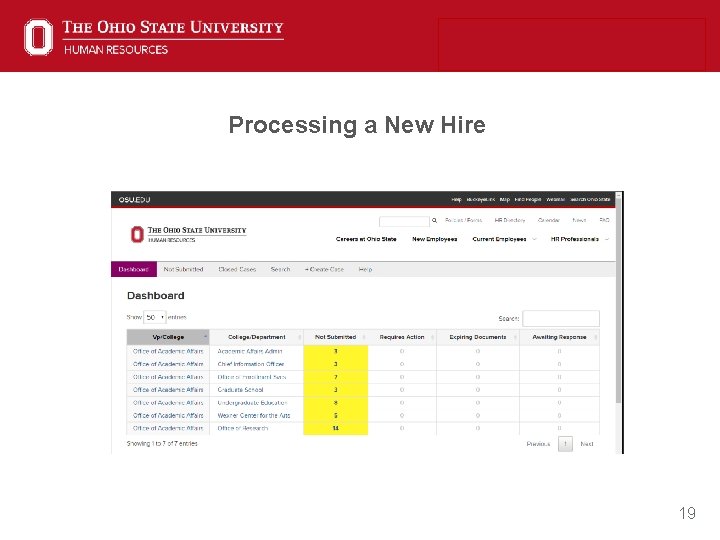 Processing a New Hire 19 