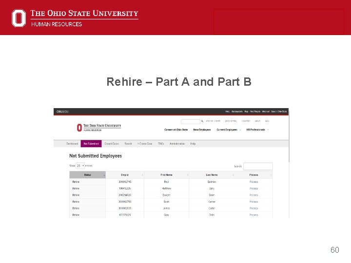 Rehire – Part A and Part B 60 