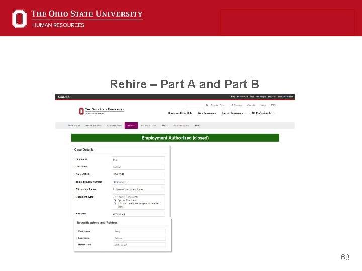 Rehire – Part A and Part B 63 