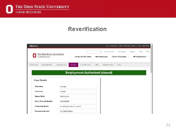Reverification 71 