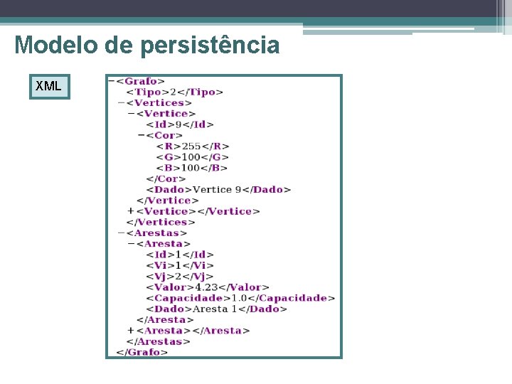 Modelo de persistência XML 