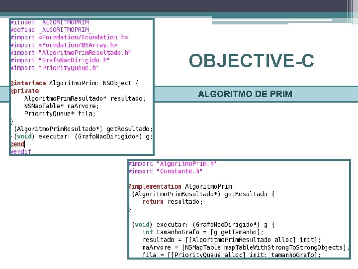 OBJECTIVE-C ALGORITMO DE PRIM 