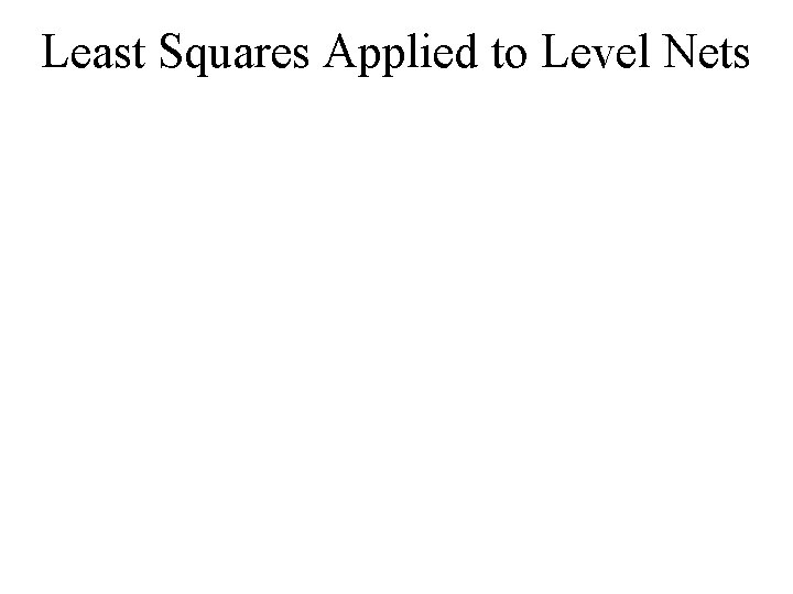 Least Squares Applied to Level Nets 