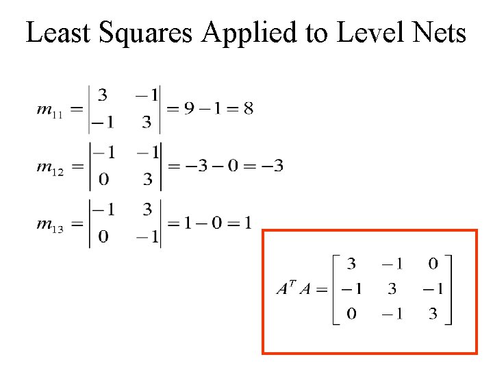 Least Squares Applied to Level Nets 