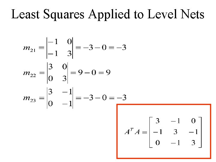 Least Squares Applied to Level Nets 