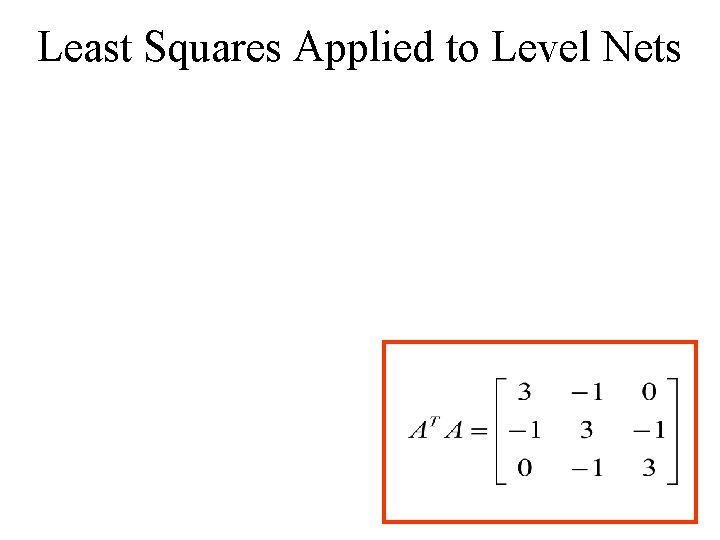 Least Squares Applied to Level Nets 