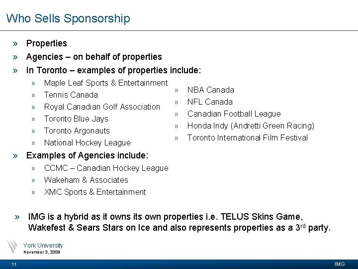 Who Sells Sponsorship » Properties » Agencies – on behalf of properties » In