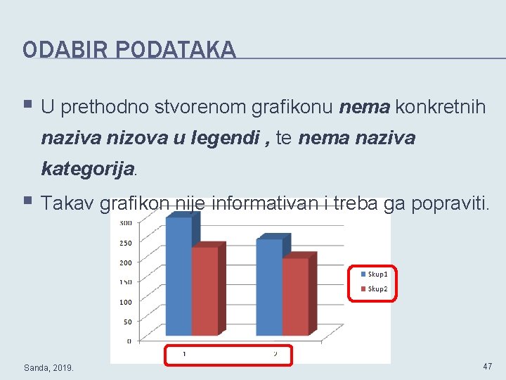 ODABIR PODATAKA § U prethodno stvorenom grafikonu nema konkretnih naziva nizova u legendi ,