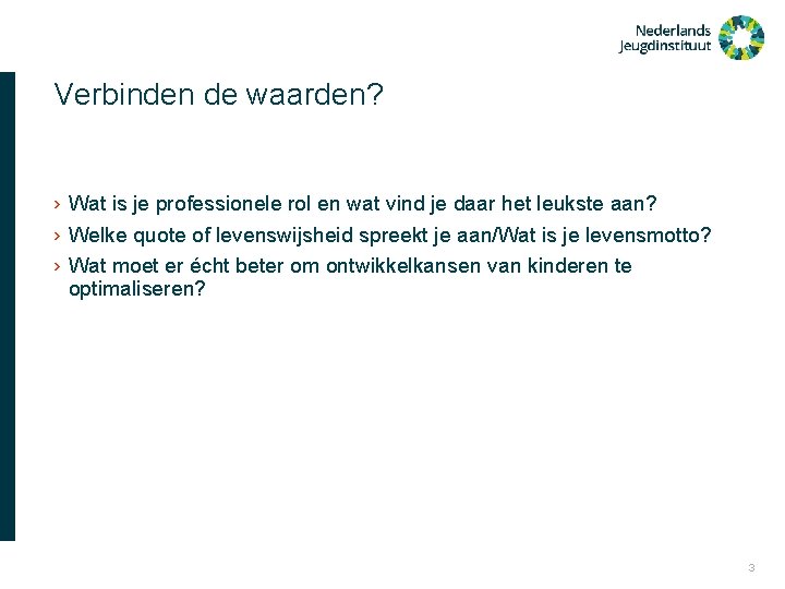 Verbinden de waarden? › Wat is je professionele rol en wat vind je daar