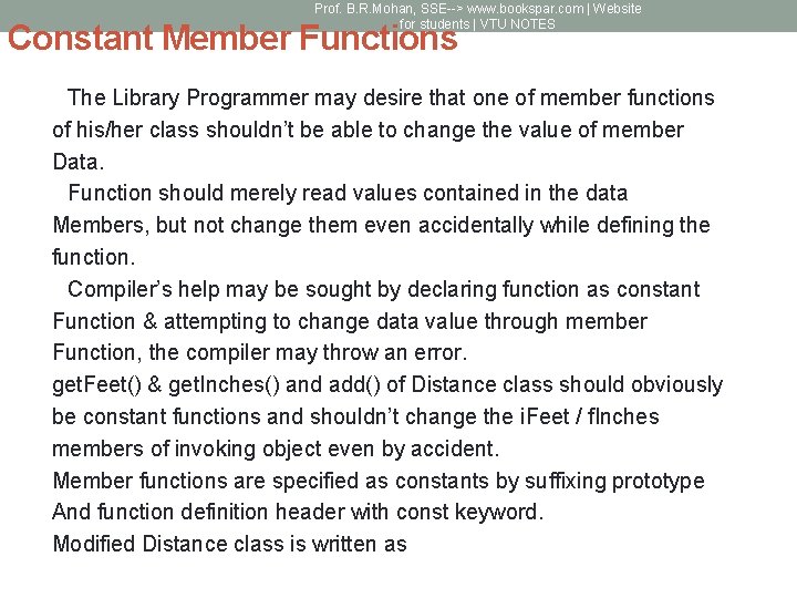 Prof. B. R. Mohan, SSE--> www. bookspar. com | Website for students | VTU