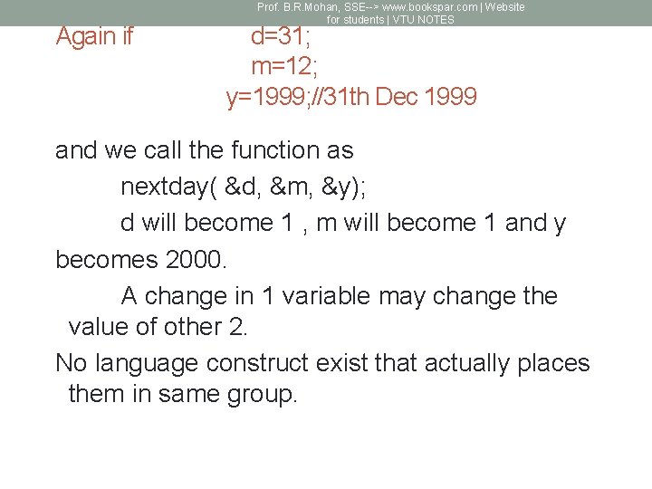 Again if Prof. B. R. Mohan, SSE--> www. bookspar. com | Website for students