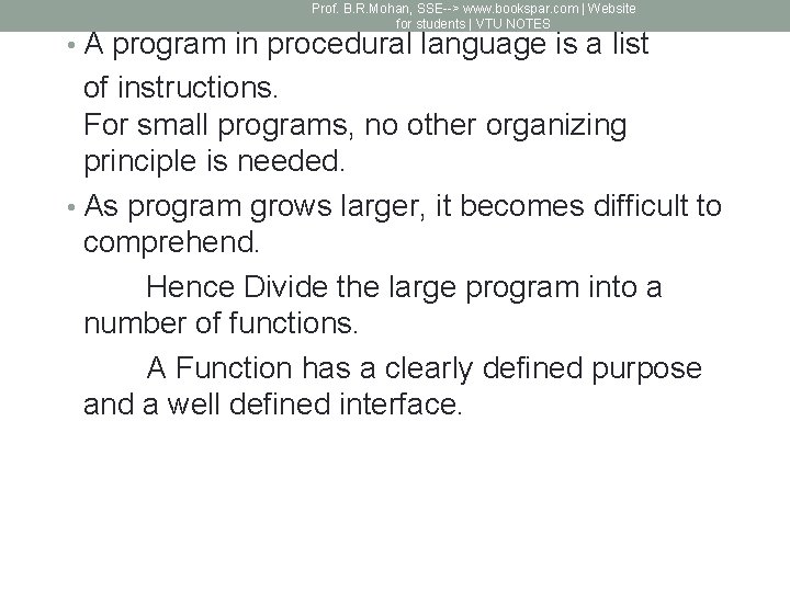 Prof. B. R. Mohan, SSE--> www. bookspar. com | Website for students | VTU